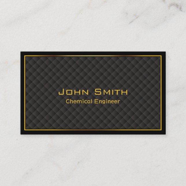 Luxury Gold Border Chemical Engineer Business Card (Front)