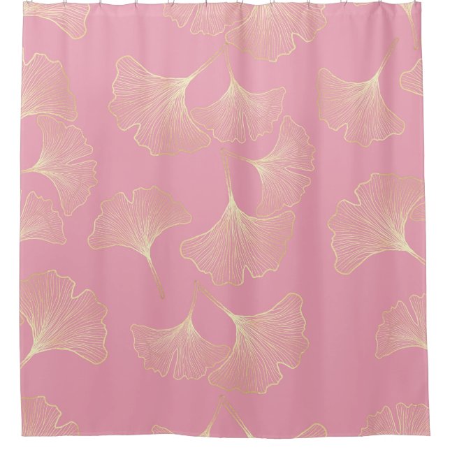 Luxury Gold Botanical Leaves Blush Pink Pattern (Front)