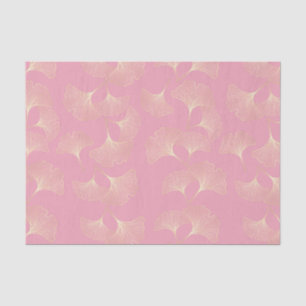 Luxury Gold Botanical Leaves Blush Pink Pattern Tissue Paper