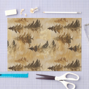 Luxury Gold & Bronze Metallic Christmas Tree  Tissue Paper