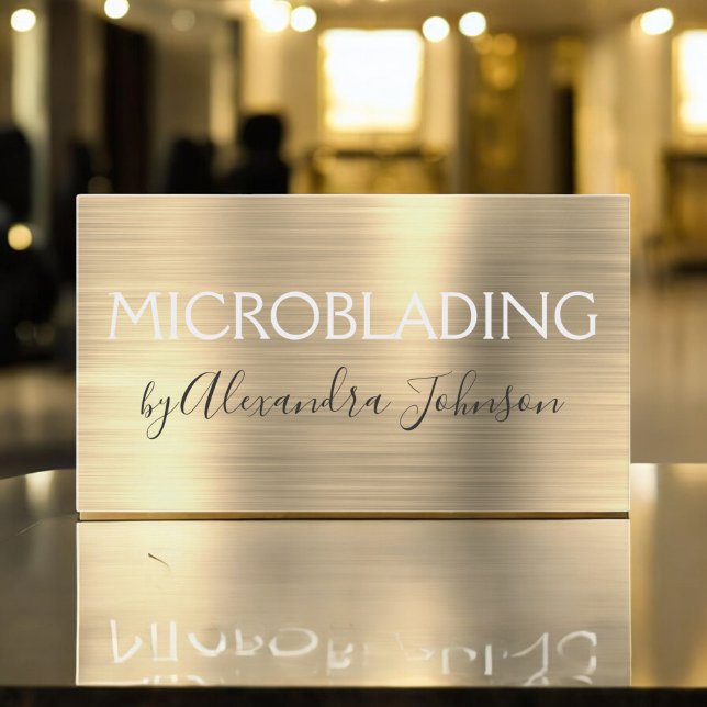 Luxury Gold Brushed Metal Microblading Business Card (Creator Uploaded)