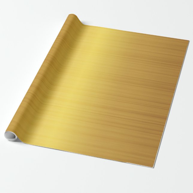 Luxury Gold Brushed Metal Texture 10 Wrapping Paper (Unrolled)