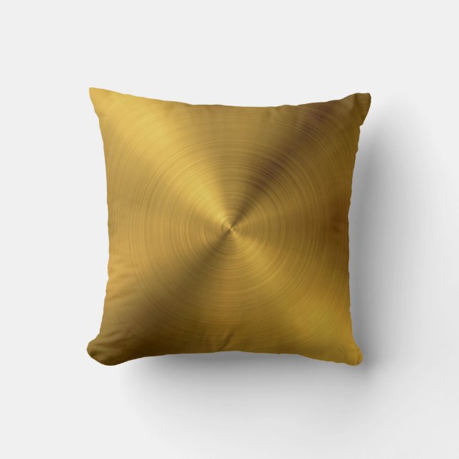 Luxury Gold Brushed Metal Texture 6 Throw Pillow (Front)