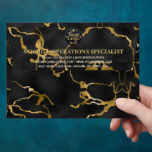 Luxury Gold Business Logo Return Address Navy Blue