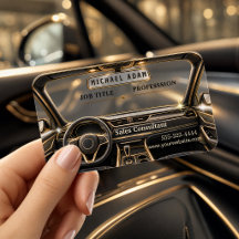 Luxury Gold Car Interior Business Card | Premium 