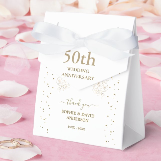 Luxury Gold Confetti 50th Wedding Anniversary  Favor Box (Wedding)