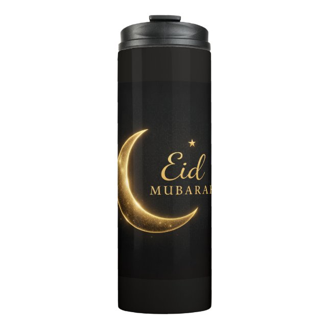 Luxury Gold Crescent Eid Mubarak Bottle Modern Isl (Front)