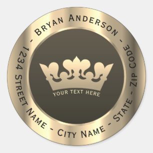 Luxury Gold Crown Return Address Label