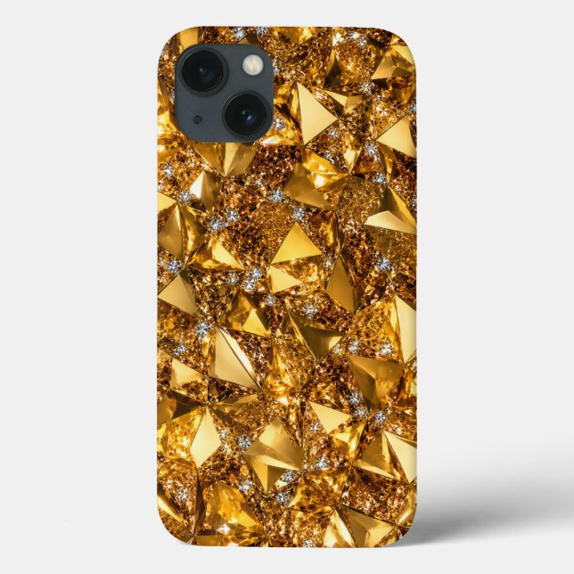 Luxury Gold Crystal iPhone 13 Art Case Design (Back)