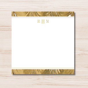 Luxury Gold Decorative Lined Trendy Three Monogram Card