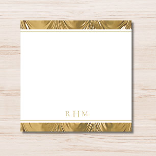 Luxury Gold Decorative Lined Trendy Three Monogram Card