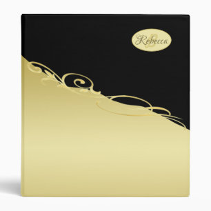 Luxury gold decorative on gold & black background  binder