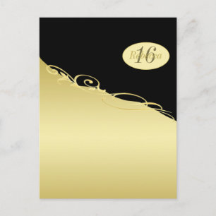 Luxury gold decorative on gold & black, Monogram Postcard