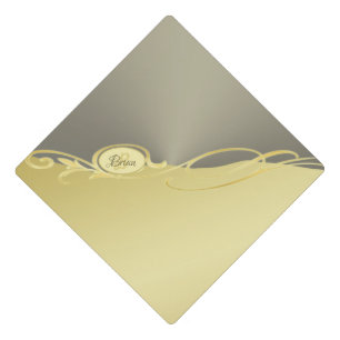 Luxury gold decorative on gold & silver, Monogram Graduation Cap Topper