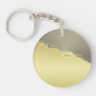 Luxury gold decorative on gold & silver, Monogram, Keychain