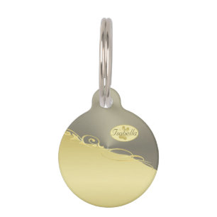 Luxury gold decorative on gold & silver, Monogram  Pet Tag
