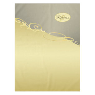 Luxury gold decorative on gold & silver, Monogram Tablecloth
