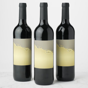Luxury gold decorative on gold & silver, Monogram Wine Label
