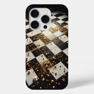 Luxury Gold Dust Checkerboard Phone Case - Elegant
