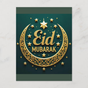 Luxury Gold Eid Mubarak Postcard