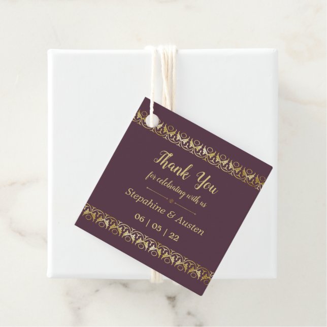 Luxury Gold Favour Tags (In Situ)