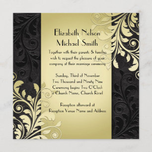 Luxury Gold Floral Dream Damask Wedding Invitation