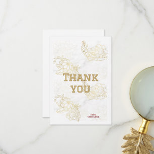 Luxury Gold Floral Elegant Design Thank You Card