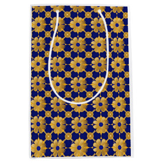 "Luxury Gold Floral Gift Bag – Elegant Wrapping fo