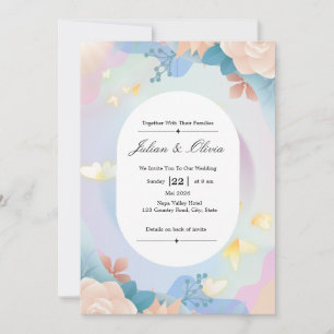 Luxury Gold Floral Wedding Invitation Suite