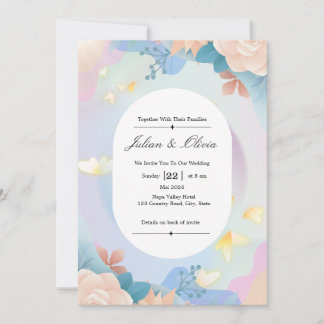 Luxury Gold Floral Wedding Invitation Suite