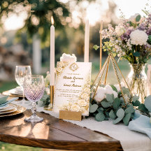 Luxury Gold Floral Wedding with Monogram