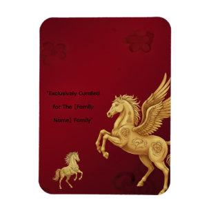 Luxury Gold Flying Horse Lunar New Year2026 Custom Magnet