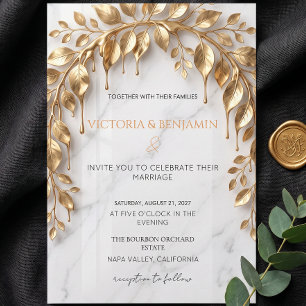 Luxury Gold Foil Eucalyptus Arch Wedding Invitatio Invitation