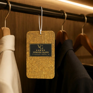 Luxury Gold Foil Five Star Hotel Branding Elegant Air Freshener