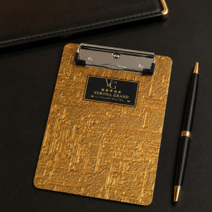 Luxury Gold Foil Five Star Hotel Branding Elegant  Clipboard