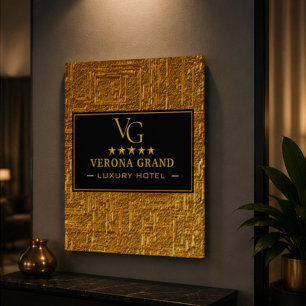 Luxury Gold Foil Five Star Hotel Branding Elegant  Poster