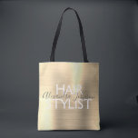 Luxury Gold Foil Hair Stylist Supplies Tote Bag<br><div class="desc">Luxury Gold Foil Hair Stylist beauty supplies bag for scissors,  shampoo or other salon supplies. The business contact name and profession can be changed to be used for any type of business. Please contact the designer for additional matching items.</div>