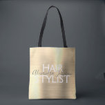 Luxury Gold Foil Hair Stylist Supplies Tote Bag<br><div class="desc">Luxury Gold Foil Hair Stylist beauty supplies bag for scissors,  shampoo or other salon supplies. The business contact name and profession can be changed to be used for any type of business. Please contact the designer for additional matching items.</div>