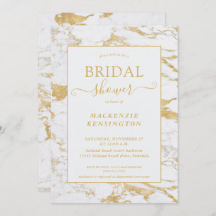 Luxury Gold Foil Marble Bridal Shower Invitation