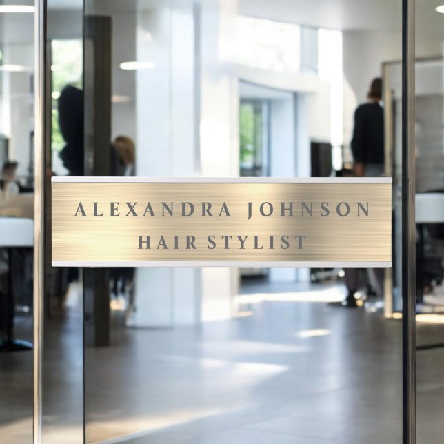 Luxury Gold Foil Modern Business Door Sign (Creator Uploaded)