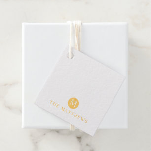 Luxury Gold Foil Personalized Monogram and Name Favour Tags