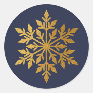 Luxury Gold Foil Snowflake Blue Envelope Seal