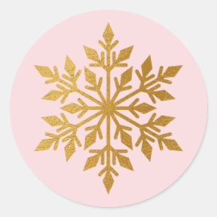 Luxury Gold Foil Snowflake Blush Envelope Seal