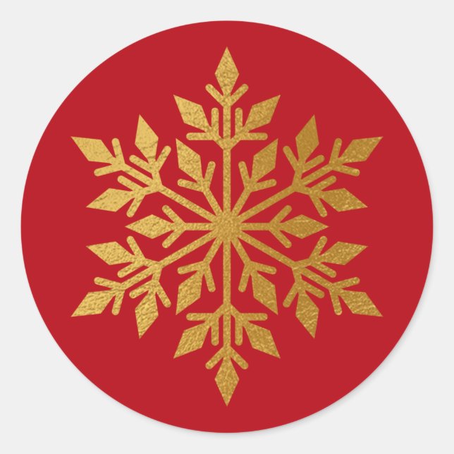 Luxury Gold Foil Snowflake Red Envelope Seal (Front)