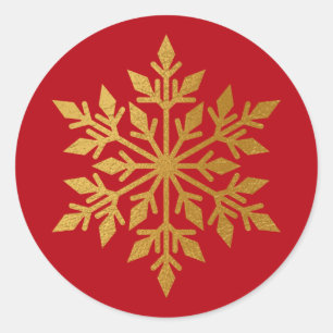 Luxury Gold Foil Snowflake Red Envelope Seal