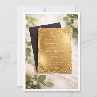 Luxury Gold Foil Wedding Invitation 5x7 | Elegant