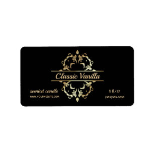 Luxury Gold Frame Scented Candle Label