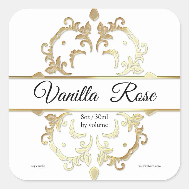 Luxury Gold Frame Scented Container Candle Label (Front)