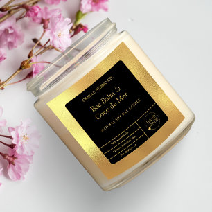 Luxury Gold Frame & Script Candle Sticker Label