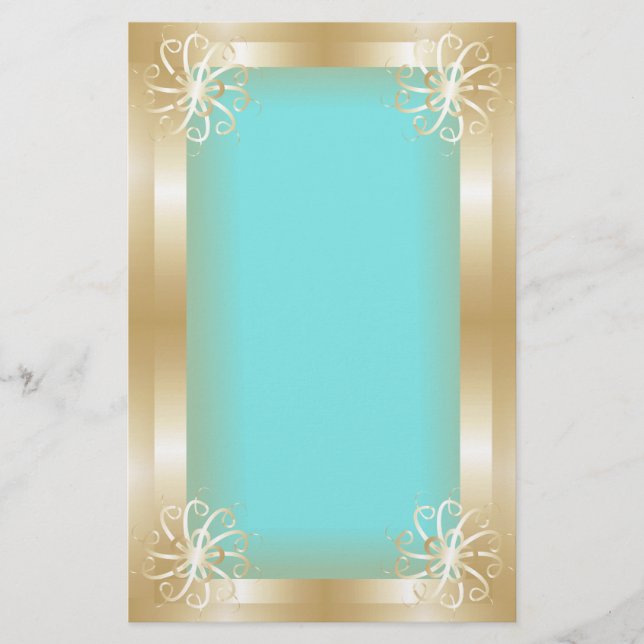Luxury Gold Frame Stationery (Front)